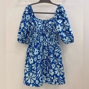 Marinelli Mini Dress by Faithful The Brand Size (Small) Sidra Floral Print Blue